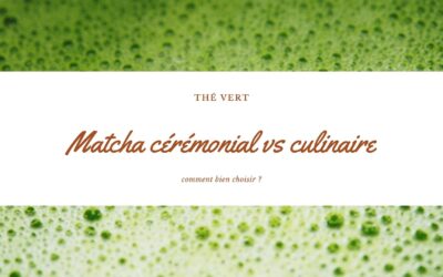 Matcha cérémonial vs culinaire : comment bien choisir ?